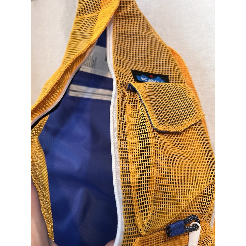 NWT KAVU Beach Rope Sunbeam Bag Mesh Yelling And Blue - Picture 2 of 6